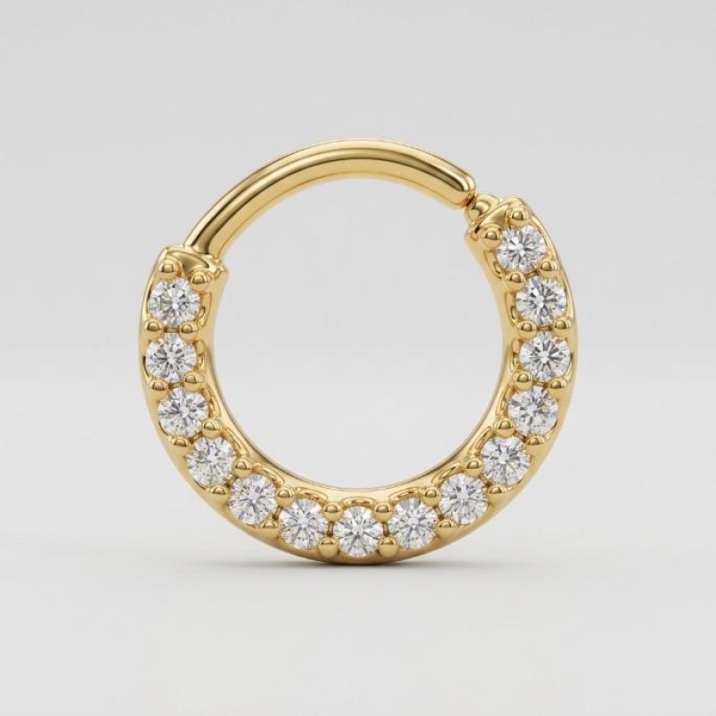 PIERCING SEPTO ZIRCONIA - BANHADO A OURO 18K