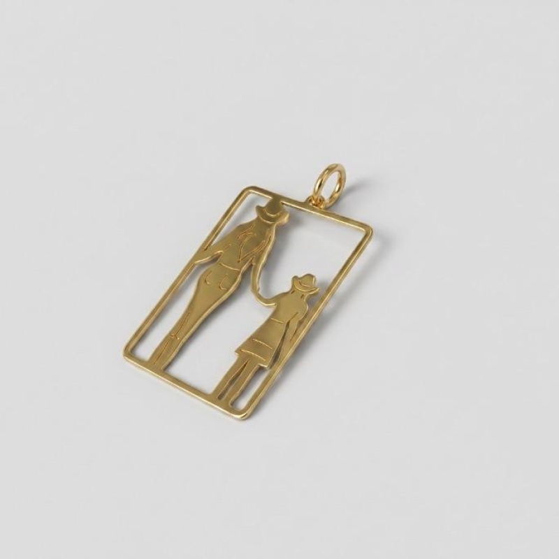 PINGENTE COWBOY FILHA MENINA- BANHADO A OURO 18K