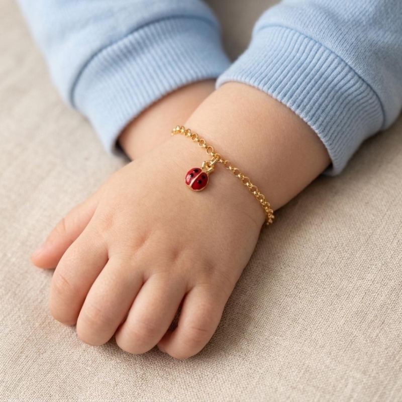 PULSEIRA INFANTIL JOANINHA RESINADO - BANHADO A OURO 18K