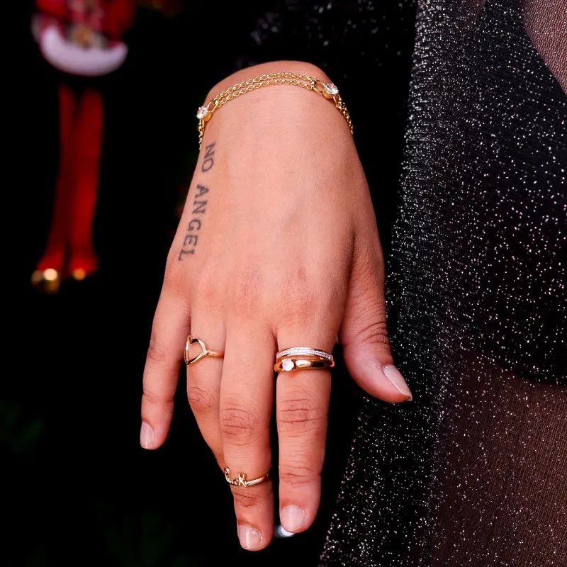 ANEL DUPLO APARADOR E SOLITÁRIO ZIRCO. CRISTAL- Nª16-BANHADO A OURO 18K ANEL DUPLO APARADOR E SOLITÁRIO ZIRCO. CRISTAL- Nª16-BANHADO A OURO 18K