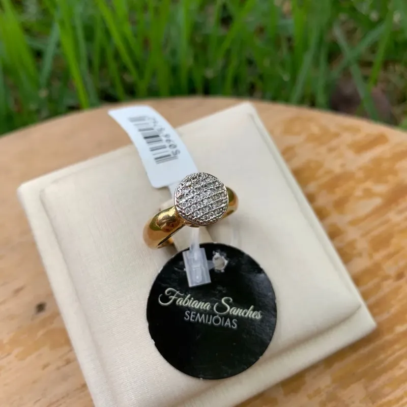 ANEL CHUVINHA DE OURO ZIRCONIA CRISTAL Nª13- BANHADO A OURO 18K ANEL CHUVINHA DE OURO ZIRCONIA CRISTAL Nª13- BANHADO A OURO 18K