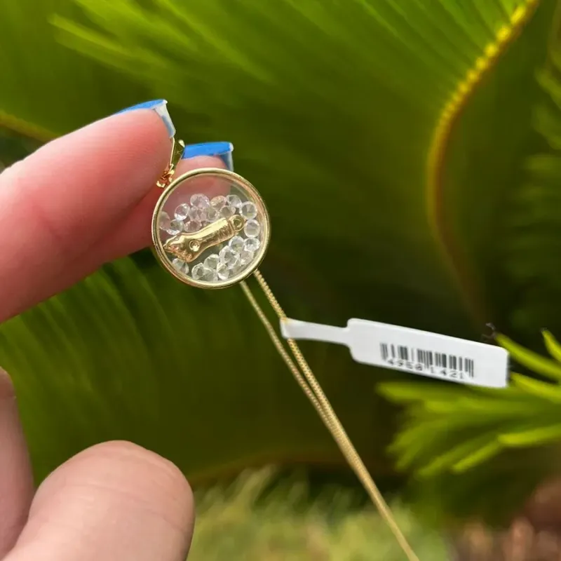 CORRENTE CÁPSULA COM MICRO CRISTAIS E FIGA COM EXTENSOR - BANHADO A OURO 18K CORRENTE CÁPSULA COM MICRO CRISTAIS E FIGA COM EXTENSOR - BANHADO A OURO 18K