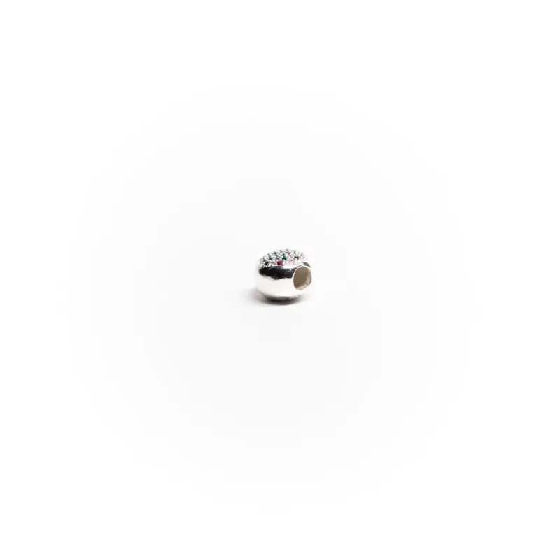 BERLOQUE SEPARADOR REDONDO CORAÇÃO CRAVEJADO MICRO ZIRCONIA COLORID BANHADO A RÓDIO BRANCO BERLOQUE SEPARADOR REDONDO CORAÇÃO CRAVEJADO MICRO ZIRCONIA COLORID BANHADO A RÓDIO BRANCO