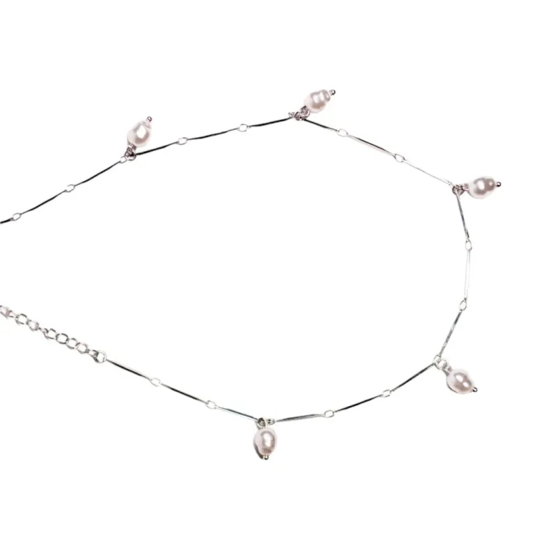 CHOKER PALITO COM PÉROLA DE AGUA DOCE COM EXTENSOR- BANHADO A RÓDIO BRANCO CHOKER PALITO COM PÉROLA DE AGUA DOCE COM EXTENSOR- BANHADO A RÓDIO BRANCO