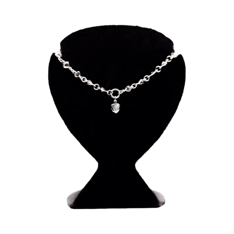 CHOKER CORAÇÕES CRISTAIS EM ACRÍLICO COM CORAÇÃO PENDURADO COM EXTENSOR- BANHADO A RÓDIO BRANCO CHOKER CORAÇÕES CRISTAIS EM ACRÍLICO COM CORAÇÃO PENDURADO COM EXTENSOR- BANHADO A RÓDIO BRANCO