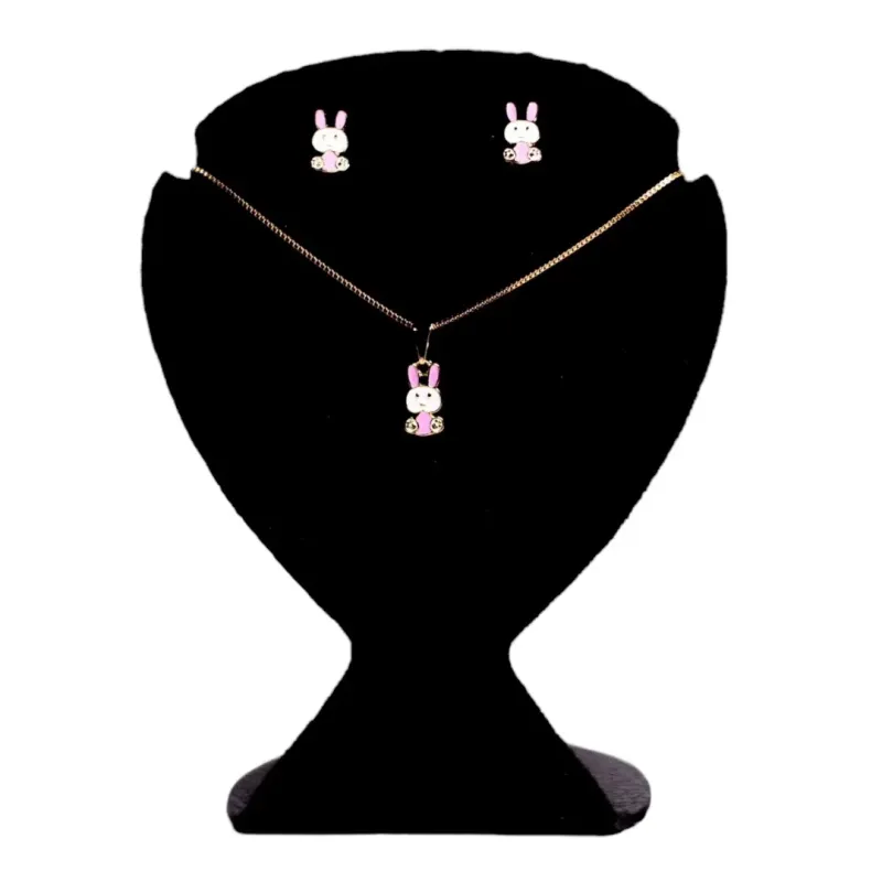CONJUNTO INFANTIL BRINCO E CORRENTE 40CM COELHO RESINADO - BANHADO A OURO 18K CONJUNTO INFANTIL BRINCO E CORRENTE 40CM COELHO RESINADO - BANHADO A OURO 18K