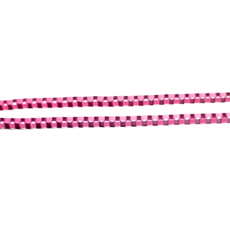 CORRENTE NEON ELO QUADRADO GROSSO RESINA PINK  - BANHADO A OURO 18K CORRENTE NEON ELO QUADRADO GROSSO RESINA PINK  - BANHADO A OURO 18K