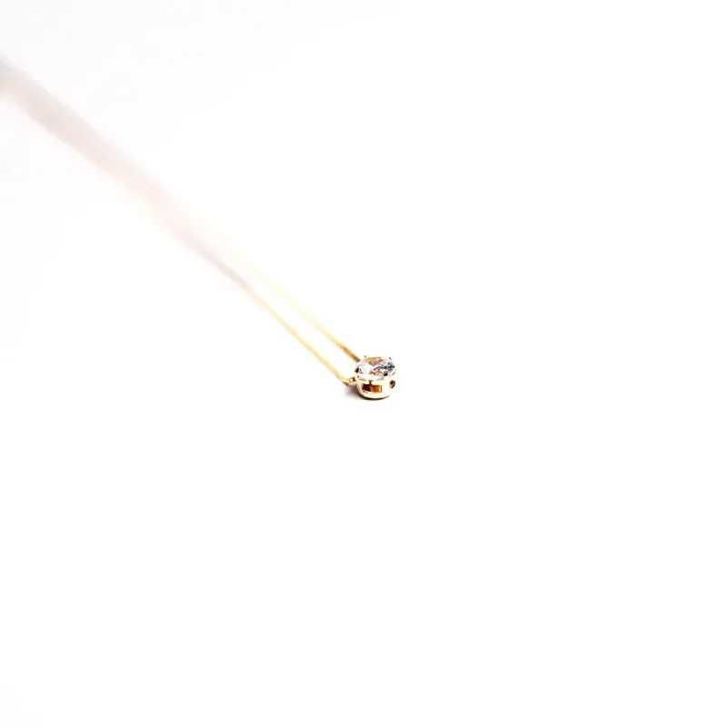 CORRENTE VENEZIANA COM PONTO DE LUZ REDONDO 4 GARRAS CRISTAL COM EXTENSOR- BANHADO A OURO 18K CORRENTE VENEZIANA COM PONTO DE LUZ REDONDO 4 GARRAS CRISTAL COM EXTENSOR- BANHADO A OURO 18K