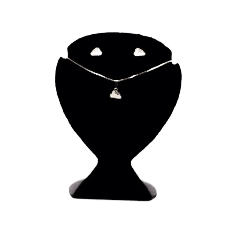 CONJUNTO INFANTIL BRINCO E CORRENTE 40CM NUVEM RESINADO - BANHADO A RÓDIO BRANCO CONJUNTO INFANTIL BRINCO E CORRENTE 40CM NUVEM RESINADO - BANHADO A RÓDIO BRANCO