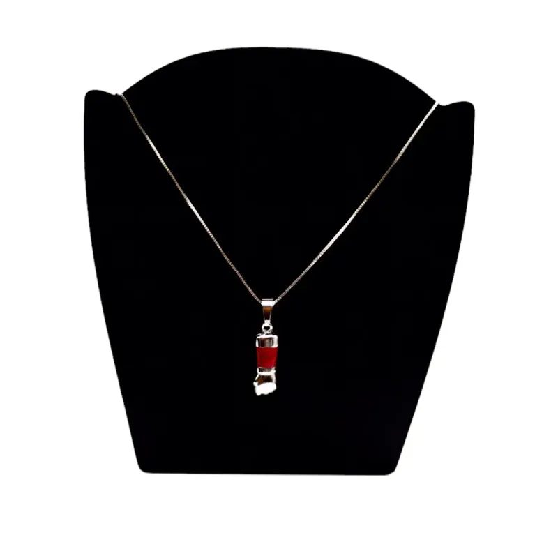 CORRENTE  FIGA COM FAIXA VERMELHA E CORRENTE VENEZIANA  - BANHADO A RÓDIO BRANCO CORRENTE  FIGA COM FAIXA VERMELHA E CORRENTE VENEZIANA  - BANHADO A RÓDIO BRANCO