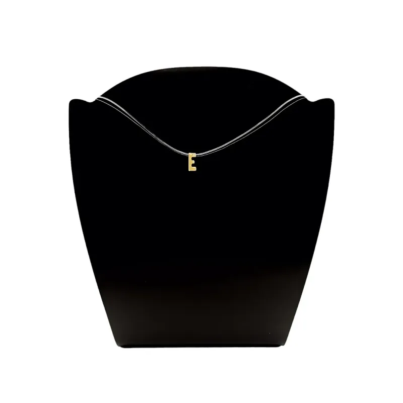 CORRENTE FIO DE SILICONE COM PINGENTE  INICIAL E SIMPLES  - BANHADO A OURO 18K CORRENTE FIO DE SILICONE COM PINGENTE  INICIAL E SIMPLES  - BANHADO A OURO 18K