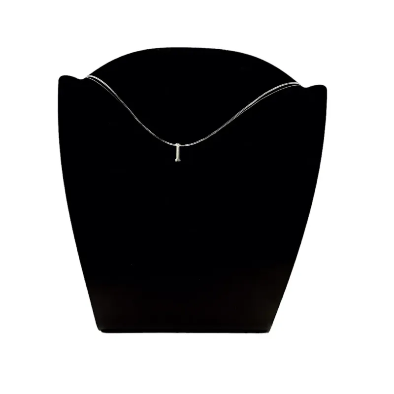 CORRENTE FIO DE SILICONE COM PINGENTE  INICIAL I SIMPLES  - BANHADO A PRATA 925 CORRENTE FIO DE SILICONE COM PINGENTE  INICIAL I SIMPLES  - BANHADO A PRATA 925