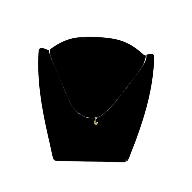 CORRENTE FIO DE SILICONE COM PINGENTE INICIAL J SIMPLES- BANHADO A OURO 18K CORRENTE FIO DE SILICONE COM PINGENTE INICIAL J SIMPLES- BANHADO A OURO 18K