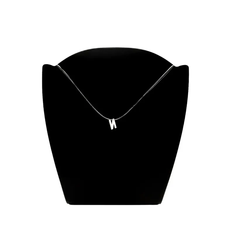 CORRENTE FIO DE SILICONE COM PINGENTE INICIAL N SIMPLES- BANHADO A PRATA 925 CORRENTE FIO DE SILICONE COM PINGENTE INICIAL N SIMPLES- BANHADO A PRATA 925