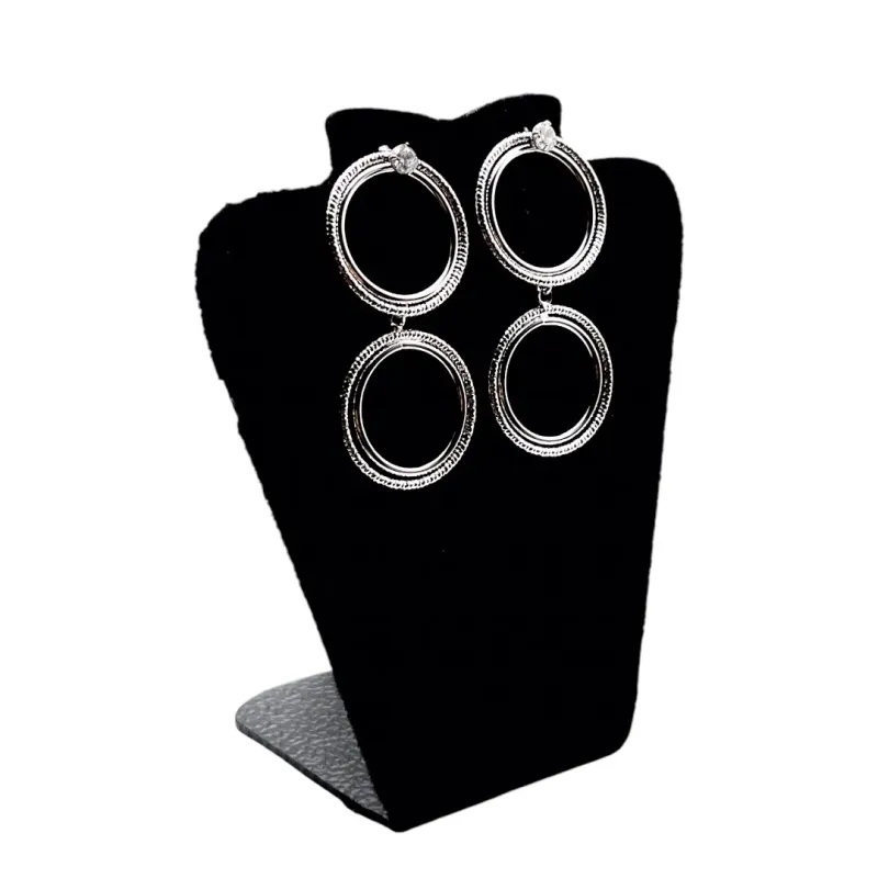 BRINCO ARGOLA DUPLA COM DUAS VOLTAS E PINGO DE LUZ  - BANHADO A RÓDIO BRANCO BRINCO ARGOLA DUPLA COM DUAS VOLTAS E PINGO DE LUZ  - BANHADO A RÓDIO BRANCO