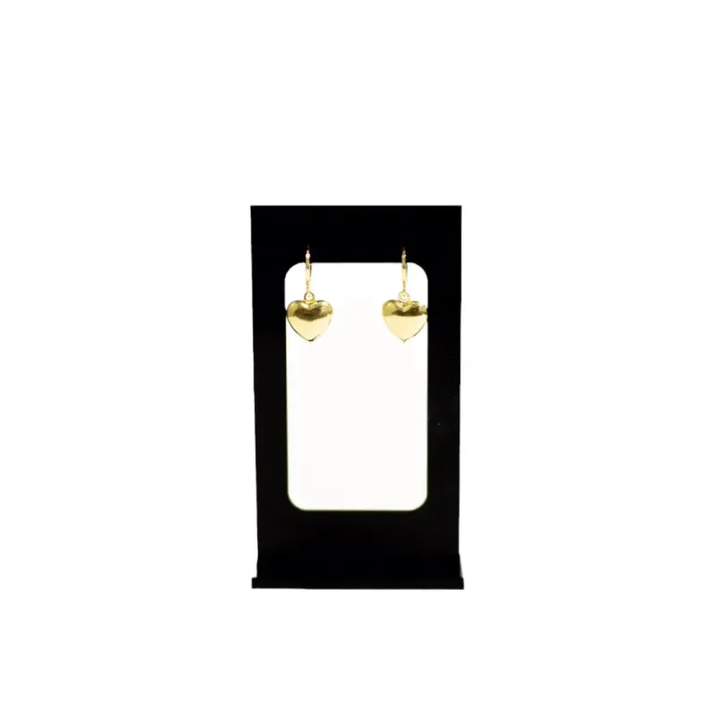 BRINCO ARGOLINHA COM CORAÇÃO CHEIO PENDURADO LISO - BANHADO A OURO 18K BRINCO ARGOLINHA COM CORAÇÃO CHEIO PENDURADO LISO - BANHADO A OURO 18K