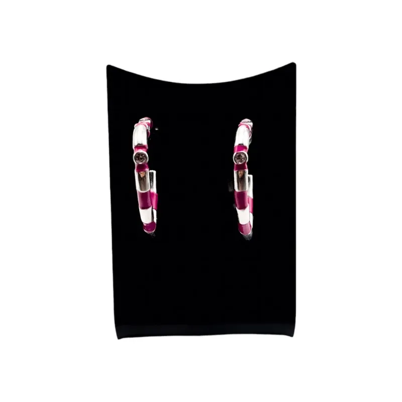 BRINCO CORAÇÃO ESMALTADO PINK COM ZIRCONIA  - BANHADO A RÓDIO BRANCO BRINCO CORAÇÃO ESMALTADO PINK COM ZIRCONIA  - BANHADO A RÓDIO BRANCO