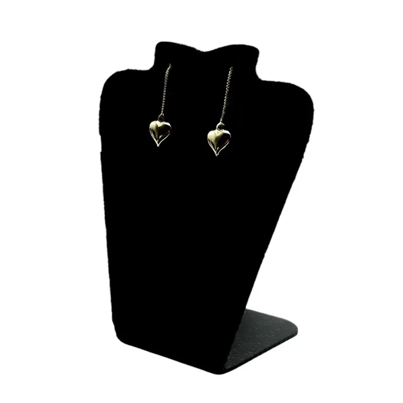 BRINCO MÉDIO CORRENTE VENEZIANA COM PALITO TRABALHADO E CORAÇÃO CHEIO DUPLO - BANHADO A OURO 18K BRINCO MÉDIO CORRENTE VENEZIANA COM PALITO TRABALHADO E CORAÇÃO CHEIO DUPLO - BANHADO A OURO 18K