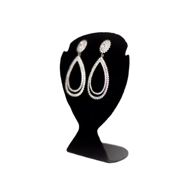 BRINCO MÉDIO FESTA GOTA DUPLA INTEIRO DE ZIRCONIA CRISTAL - BANHADO A RÓDIO BRANCO BRINCO MÉDIO FESTA GOTA DUPLA INTEIRO DE ZIRCONIA CRISTAL - BANHADO A RÓDIO BRANCO