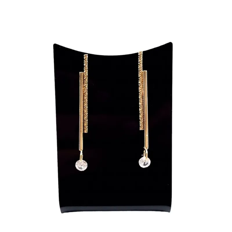 BRINCO PALITO DUPLO COM PONTO DE LUZ PENDURADO - BANHADO A OURO 18K BRINCO PALITO DUPLO COM PONTO DE LUZ PENDURADO - BANHADO A OURO 18K