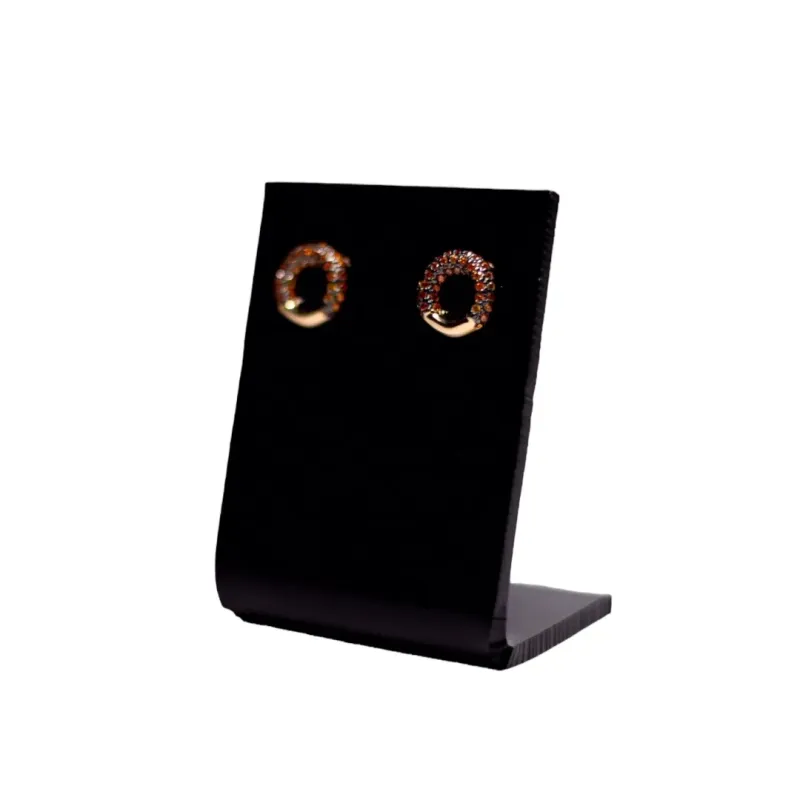 BRINCO REDONDO COM ZIRCONIA CRAVEJADA LARANJA- BANHADO A OURO 18K BRINCO REDONDO COM ZIRCONIA CRAVEJADA LARANJA- BANHADO A OURO 18K