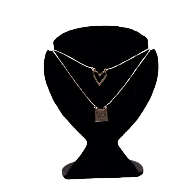 CORRENTE ESCÁPULARIO VENEZIANA COM CORAÇÃO VAZADO  PLACA CORAÇÃO 60CM - PRATA 925 CORRENTE ESCÁPULARIO VENEZIANA COM CORAÇÃO VAZADO  PLACA CORAÇÃO 60CM - PRATA 925