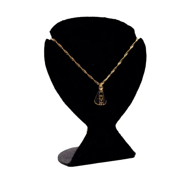 CORRENTE SINGAPURA IMAGEM NOSSA SENHORA AZUL PEQUENA  - BANHADO A OURO 18K CORRENTE SINGAPURA IMAGEM NOSSA SENHORA AZUL PEQUENA  - BANHADO A OURO 18K