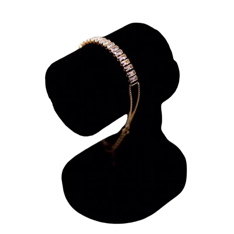 PULSEIRA DUPLA COM ZIRCONIA NAVETE CRISTAL- BANHADO A OURO 18K PULSEIRA DUPLA COM ZIRCONIA NAVETE CRISTAL- BANHADO A OURO 18K