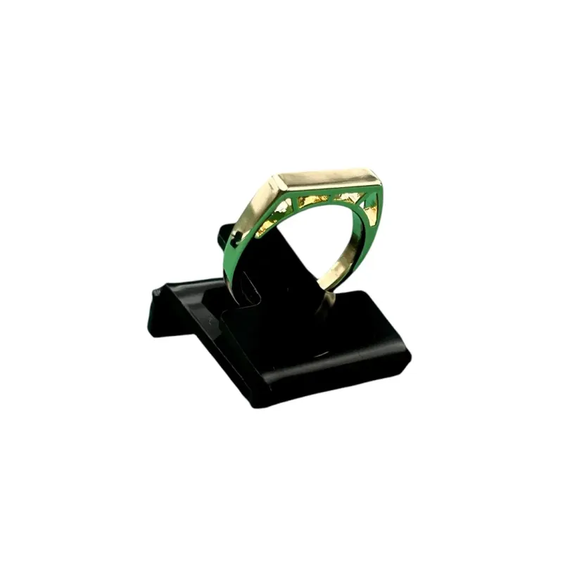 ANEL BASE QUADRADA LISA COM DETALHES NO ARO Nº 15-  BANHADO A OURO 18K ANEL BASE QUADRADA LISA COM DETALHES NO ARO Nº 15-  BANHADO A OURO 18K