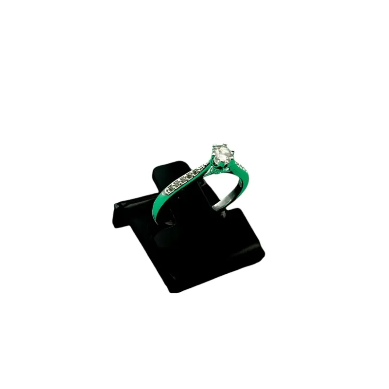 ANEL SOLITARIO TIPO FLOR COM 6 GARRAS E CRAVAÇÃO DE MICRO ZIRCÔNIA CRISTAL Nº 19- BANHADO A PRATA 925 ANEL SOLITARIO TIPO FLOR COM 6 GARRAS E CRAVAÇÃO DE MICRO ZIRCÔNIA CRISTAL Nº 19- BANHADO A PRATA 925