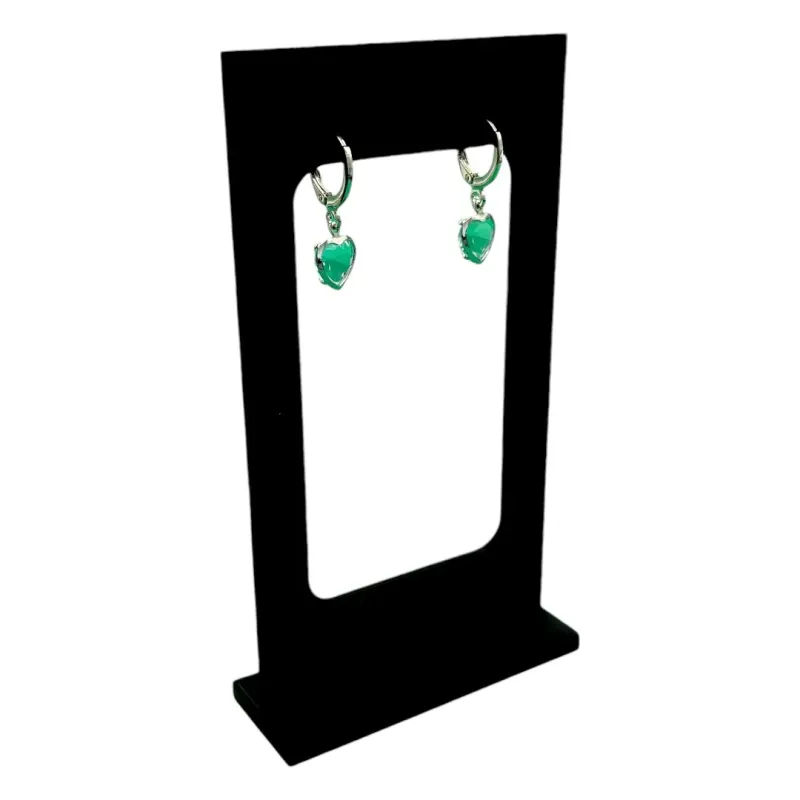 BRINCO ARGOLINHA COM CORAÇÃO PENDURADO CRISTAL VERDE - BANHADO A RÓDIO BRANCO BRINCO ARGOLINHA COM CORAÇÃO PENDURADO CRISTAL VERDE - BANHADO A RÓDIO BRANCO