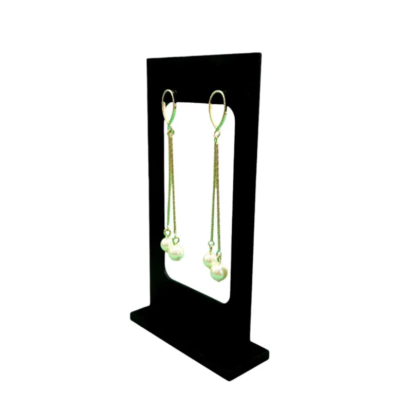 BRINCO MÉDIO PALITO DUPLO COM PÉROLA PENDURADO - BANHADO A OURO 18K BRINCO MÉDIO PALITO DUPLO COM PÉROLA PENDURADO - BANHADO A OURO 18K