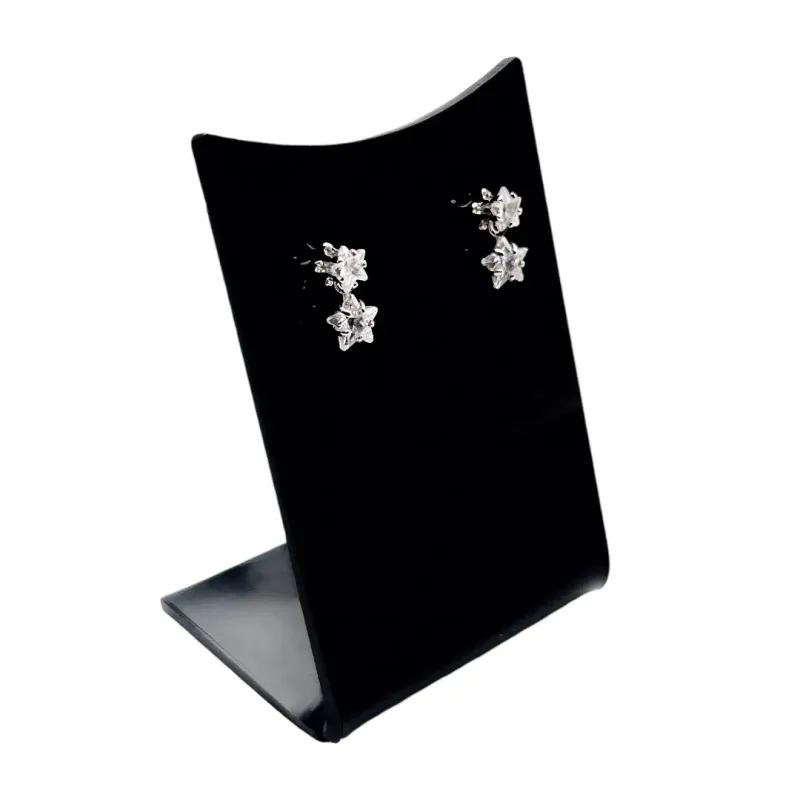 BRINCO PENDURADO PEQUENO ESTRELA DUPLA ZIRCONIA CRISTAL - BANHADO A RÓDIO BRANCO BRINCO PENDURADO PEQUENO ESTRELA DUPLA ZIRCONIA CRISTAL - BANHADO A RÓDIO BRANCO