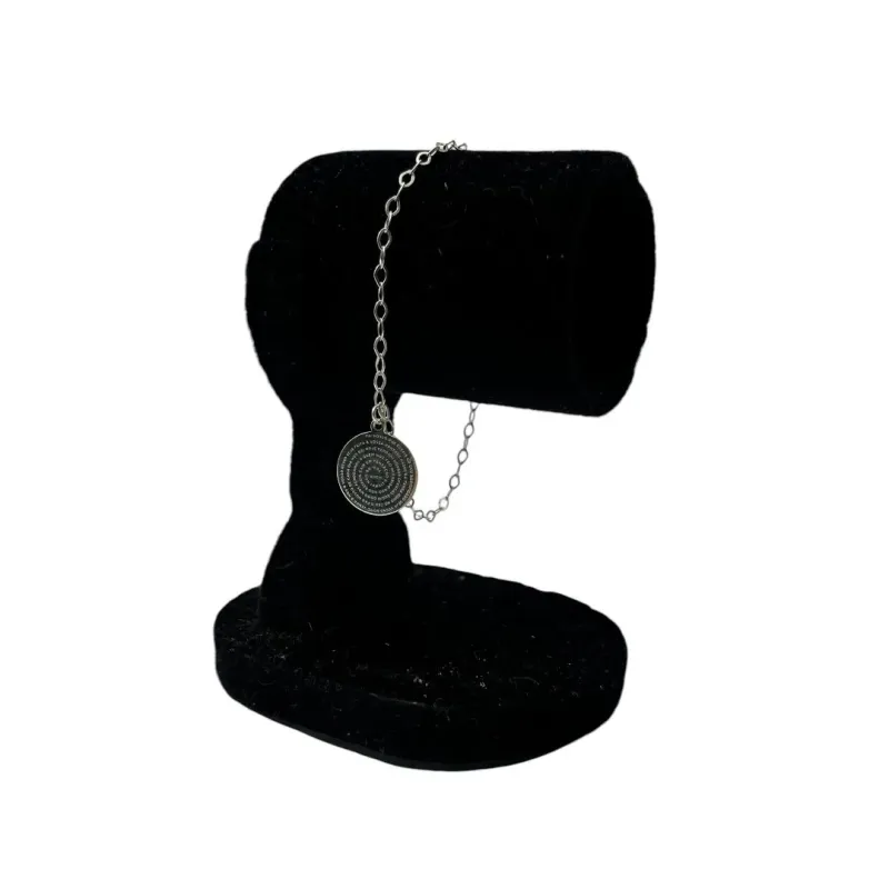 PULSEIRA ELO CARTHIE FINO COM MEDALHA PAI NOSSO PENDURADA  -PRATA 925 PULSEIRA ELO CARTHIE FINO COM MEDALHA PAI NOSSO PENDURADA  -PRATA 925