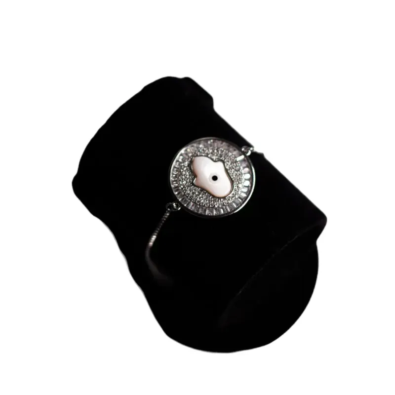 PULSEIRA MANDALA MÃO DE FATIMA COM NAVETE E MADRE PÉROLA GRAVATINHA - BANHADO A RÓDIO BRANCO PULSEIRA MANDALA MÃO DE FATIMA COM NAVETE E MADRE PÉROLA GRAVATINHA - BANHADO A RÓDIO BRANCO