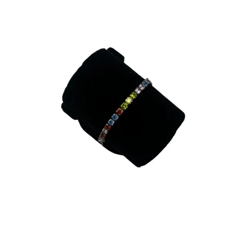 PULSEIRA RIVIERA COLORS COM FECHO GRAVATINHA - BANHADO A RÓDIO BRANCO PULSEIRA RIVIERA COLORS COM FECHO GRAVATINHA - BANHADO A RÓDIO BRANCO