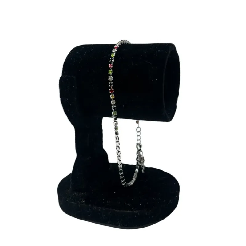 TORNOZELEIRA RIVIERA COLORS  COM EXTENSOR - BANHADO A RÓDIO BRANCO TORNOZELEIRA RIVIERA COLORS  COM EXTENSOR - BANHADO A RÓDIO BRANCO