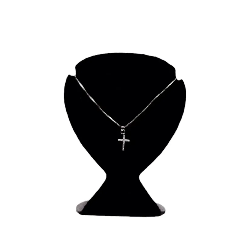 TORNOZELEIRA VENEZIANA COM CRUZ CRAVEJADA CRISTAL E EXTENSOR - BANHADO A RÓDIO BRANCO TORNOZELEIRA VENEZIANA COM CRUZ CRAVEJADA CRISTAL E EXTENSOR - BANHADO A RÓDIO BRANCO