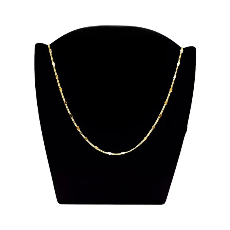 CORRENTE CUMPRIDA GRUMET EXTRA FINO COM MINI CORAÇÕES 50CM COM EXTENSOR- BANHADO A OURO 18K CORRENTE CUMPRIDA GRUMET EXTRA FINO COM MINI CORAÇÕES 50CM COM EXTENSOR- BANHADO A OURO 18K