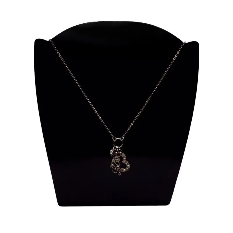 CORRENTE LOVE COM CORAÇÃO PENDURADO COM EXTENSOR - BANHADO A RÓDION NEGRO CORRENTE LOVE COM CORAÇÃO PENDURADO COM EXTENSOR - BANHADO A RÓDION NEGRO