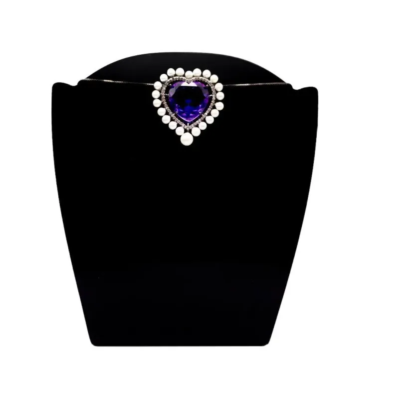 CORRENTE VENEZIANA CORAÇÃO ROXO COM ZIRCONIA CRISTAL E PÉROLA - BANHADO A RÓDIO NGRO CORRENTE VENEZIANA CORAÇÃO ROXO COM ZIRCONIA CRISTAL E PÉROLA - BANHADO A RÓDIO NGRO