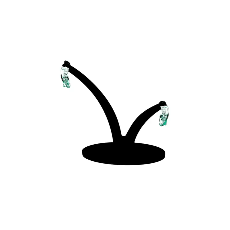 BRINCO ARGOLA DUPLA COM FIO LISO E CRAVAÇÃO DE NAVETE CRISTAL- BANHADO A PRATA 925 BRINCO ARGOLA DUPLA COM FIO LISO E CRAVAÇÃO DE NAVETE CRISTAL- BANHADO A PRATA 925