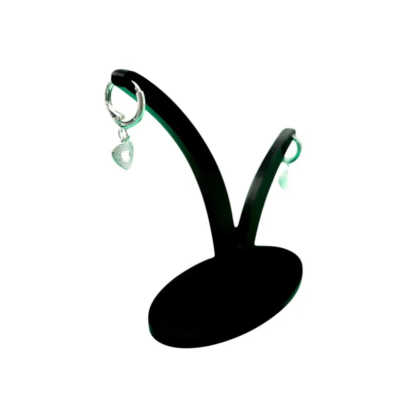 BRINCO ARGOLA PLACA CORAÇÃO VAZADO PENDURADO LISO - BANHADO A PRATA 925 BRINCO ARGOLA PLACA CORAÇÃO VAZADO PENDURADO LISO - BANHADO A PRATA 925