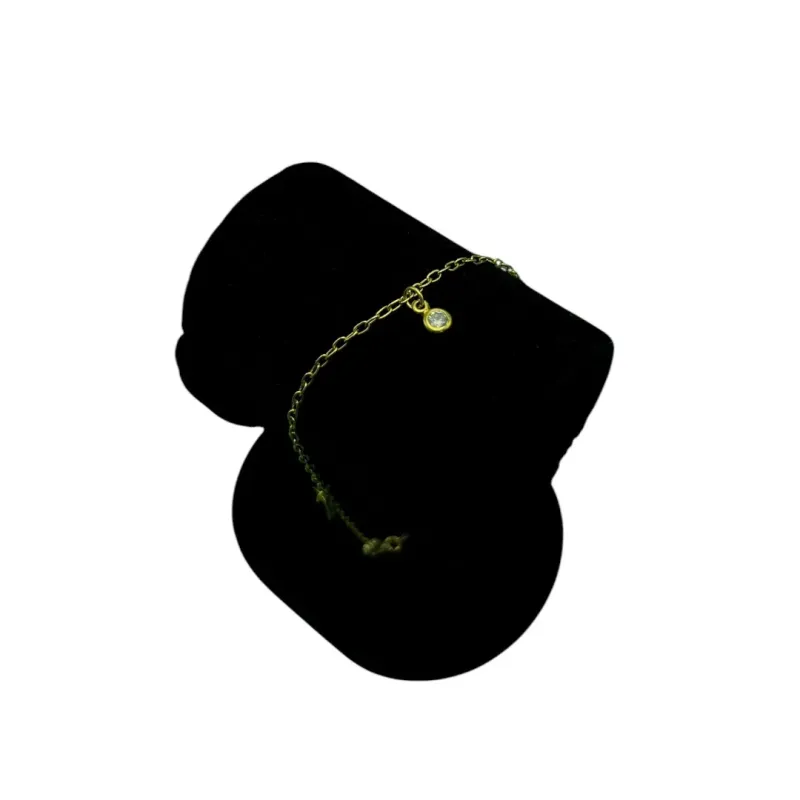 PULSEIRA ELO CARTHIE FINO COM MEDALHAS E PONTO DE LUZ CRISTAL - BANHADO A OURO 18K PULSEIRA ELO CARTHIE FINO COM MEDALHAS E PONTO DE LUZ CRISTAL - BANHADO A OURO 18K