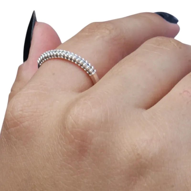 ANEL APARADOR COM FILEIRA DUPLA DE MICRO ZIRCONIA CRISTAL E BOLINHAS  Nº 22- BANHADO A PRATA 925 ANEL APARADOR COM FILEIRA DUPLA DE MICRO ZIRCONIA CRISTAL E BOLINHAS  Nº 22- BANHADO A PRATA 925