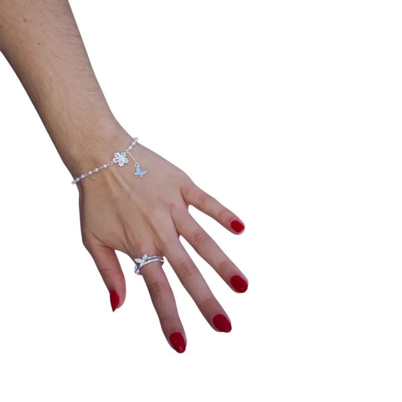 ANEL ARO DUPLO BORBOLETA COM MICRO ZIRCONIA CRAVADA CRISTA Nº26- BANHADO A PRATA 925 ANEL ARO DUPLO BORBOLETA COM MICRO ZIRCONIA CRAVADA CRISTA Nº26- BANHADO A PRATA 925