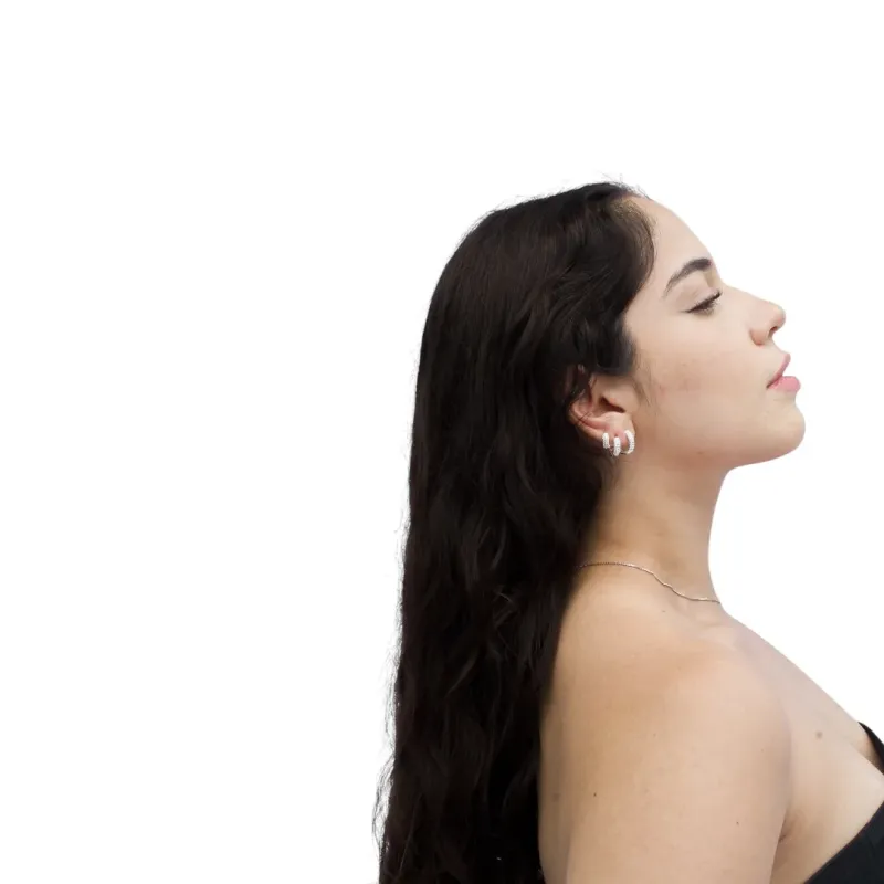 BRINCO ARGOLA MEDIO FINA COM FILEIRA DUPLA CRAVADO COM MICRO ZIRCÔNIA CRISTAL   - BANHADO A PRATA 925 BRINCO ARGOLA MEDIO FINA COM FILEIRA DUPLA CRAVADO COM MICRO ZIRCÔNIA CRISTAL   - BANHADO A PRATA 925