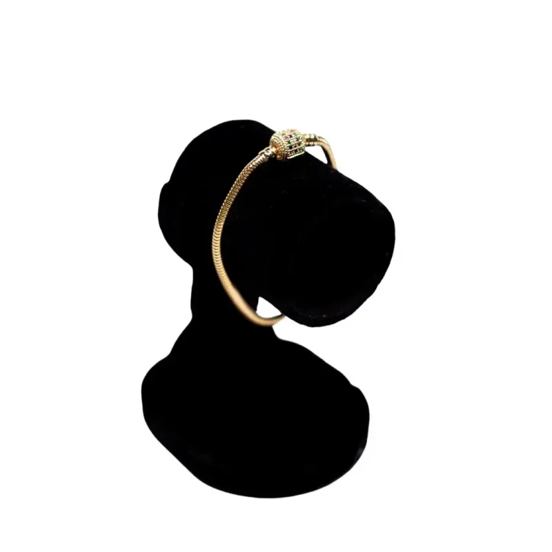 PULSEIRA PANDORA FECHO QUADRADO CRAVEJADO ZIRCONIA COLORIDA 18CM- BANHADO A OURO 18K PULSEIRA PANDORA FECHO QUADRADO CRAVEJADO ZIRCONIA COLORIDA 18CM- BANHADO A OURO 18K