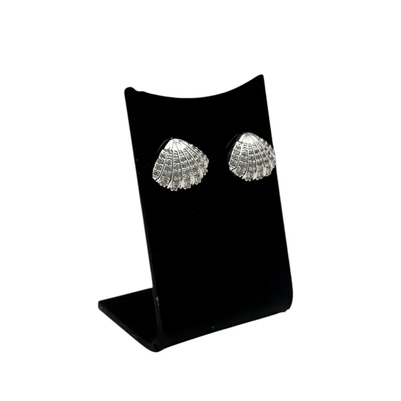 BRINCO CONCHA CHEIO COM MICRO ZIRCÔNIA CRISTAL - BANHADO A PRATA 925 BRINCO CONCHA CHEIO COM MICRO ZIRCÔNIA CRISTAL - BANHADO A PRATA 925