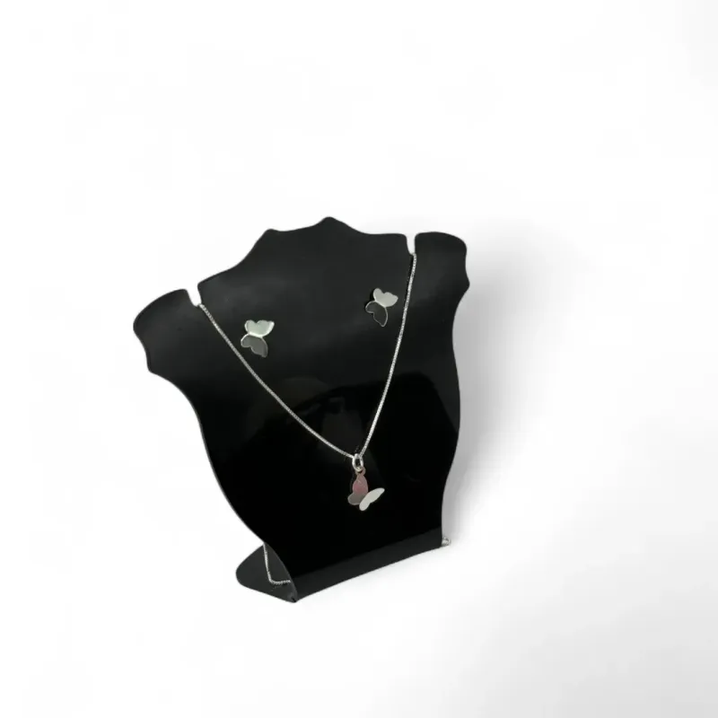 CONJUNTO CORRENTE VENEZIANA COM BRINCO DE BORBOLETA LISO  -PRATA 925 CONJUNTO CORRENTE VENEZIANA COM BRINCO DE BORBOLETA LISO  -PRATA 925